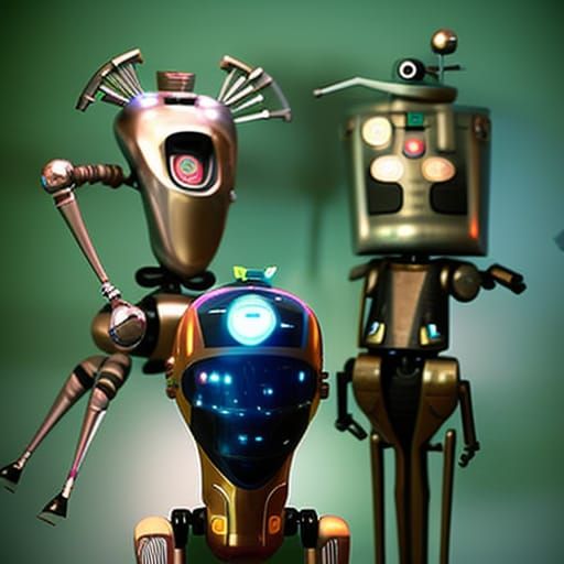 Futuristic Robots in Minimalist Style