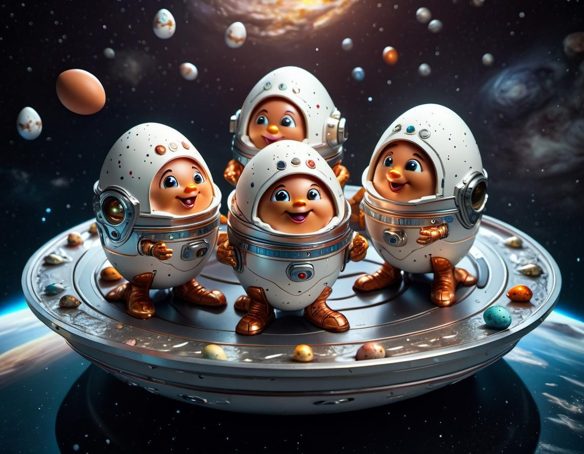 Anthropomorphic Eggs: Starship Astronauts in Galaxy
