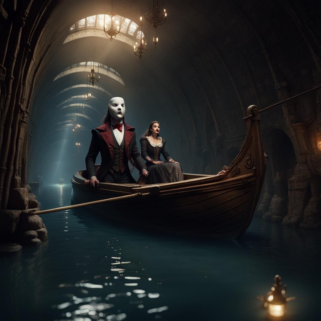Phantom of the Opera's Sewer Journey: Fantasy Art