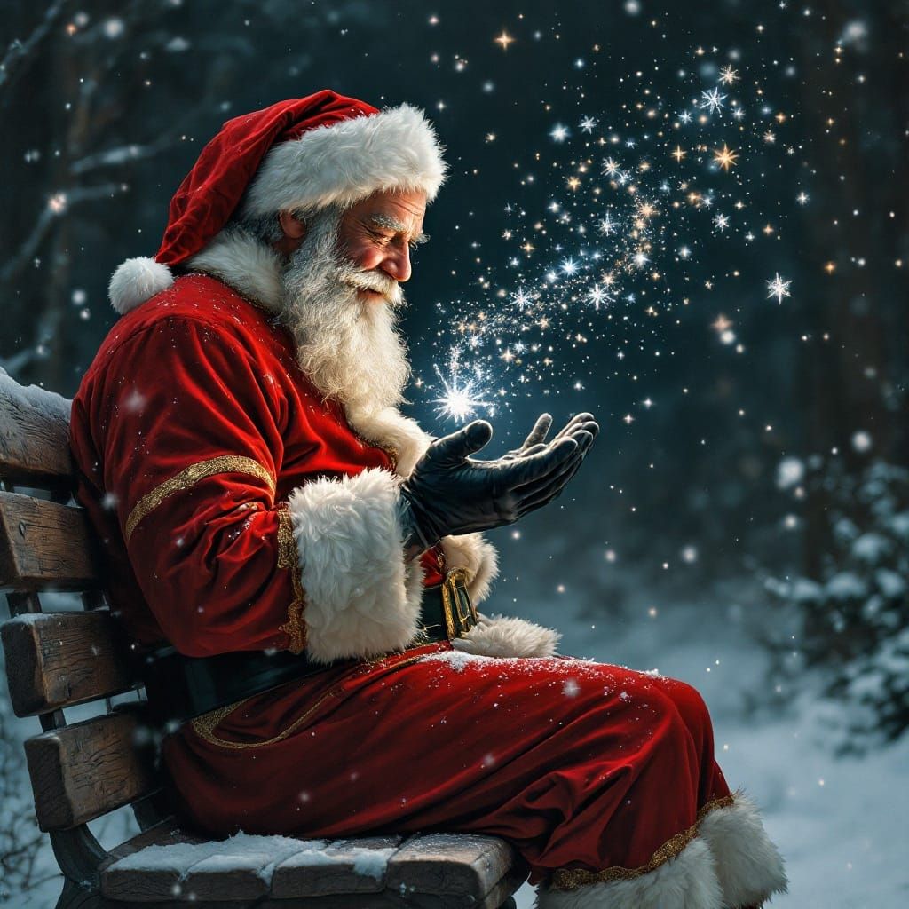 Santa's Winter Magic: A Whimsical Christmas Scene