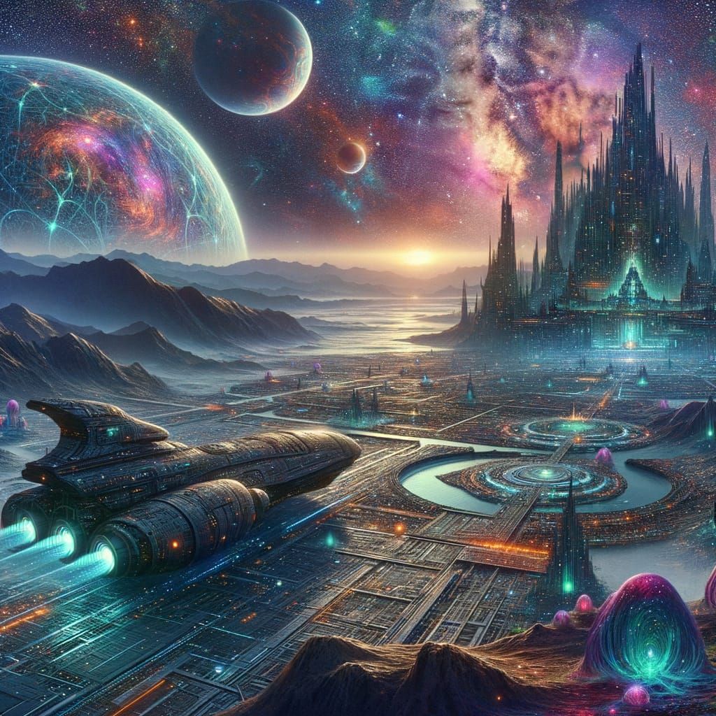 Cosmic Metropolis on a Mysterious Alien World