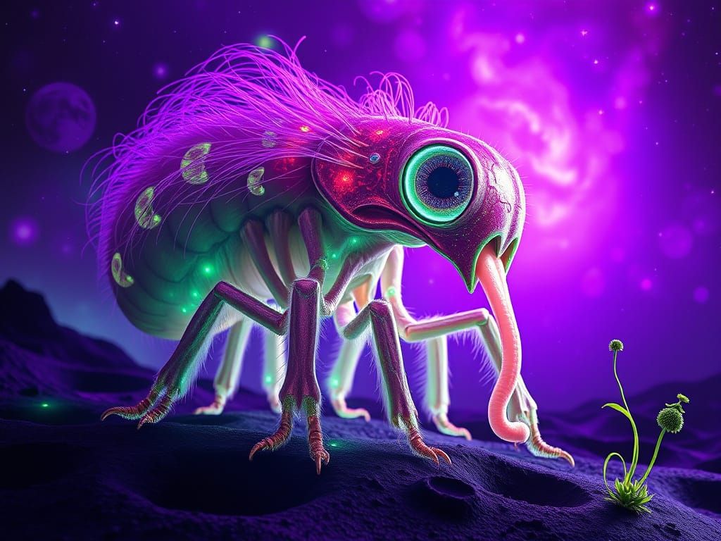 Psychedelic Alien Landscape in Kirlian Photography Style