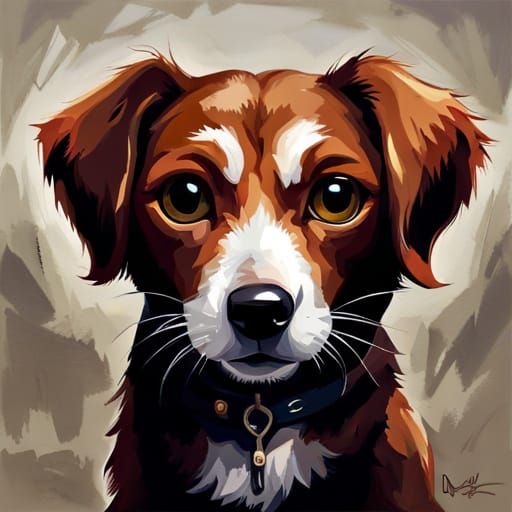 Adorable Animal Oil Painting in Expressive Style