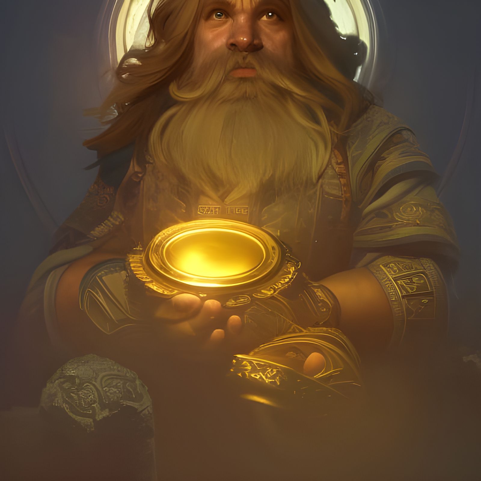 Dwarf Gold Coin: Hyperdetailed Digital Concept Art