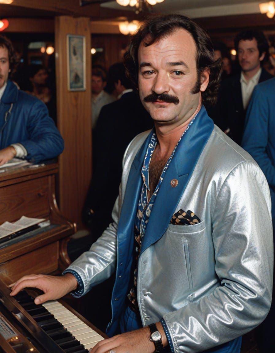 Bill Murray as 70s Lounge Singer in Silver and Blue Jacket