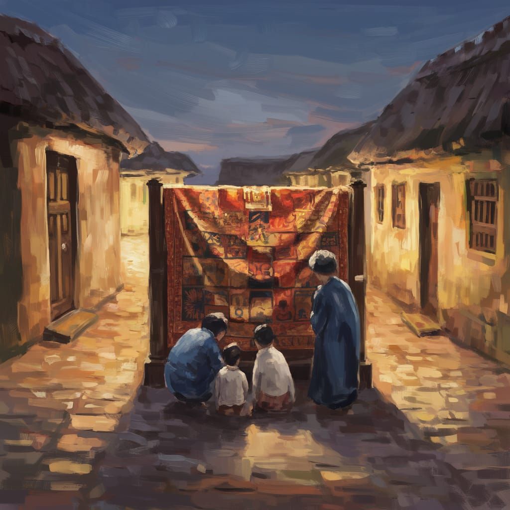 Respectful Farewell in Quaint Village Square