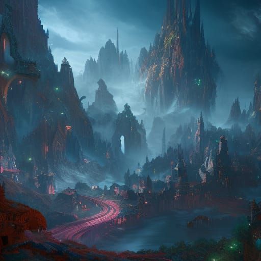 Fantastical Matte Painting in Deep Color