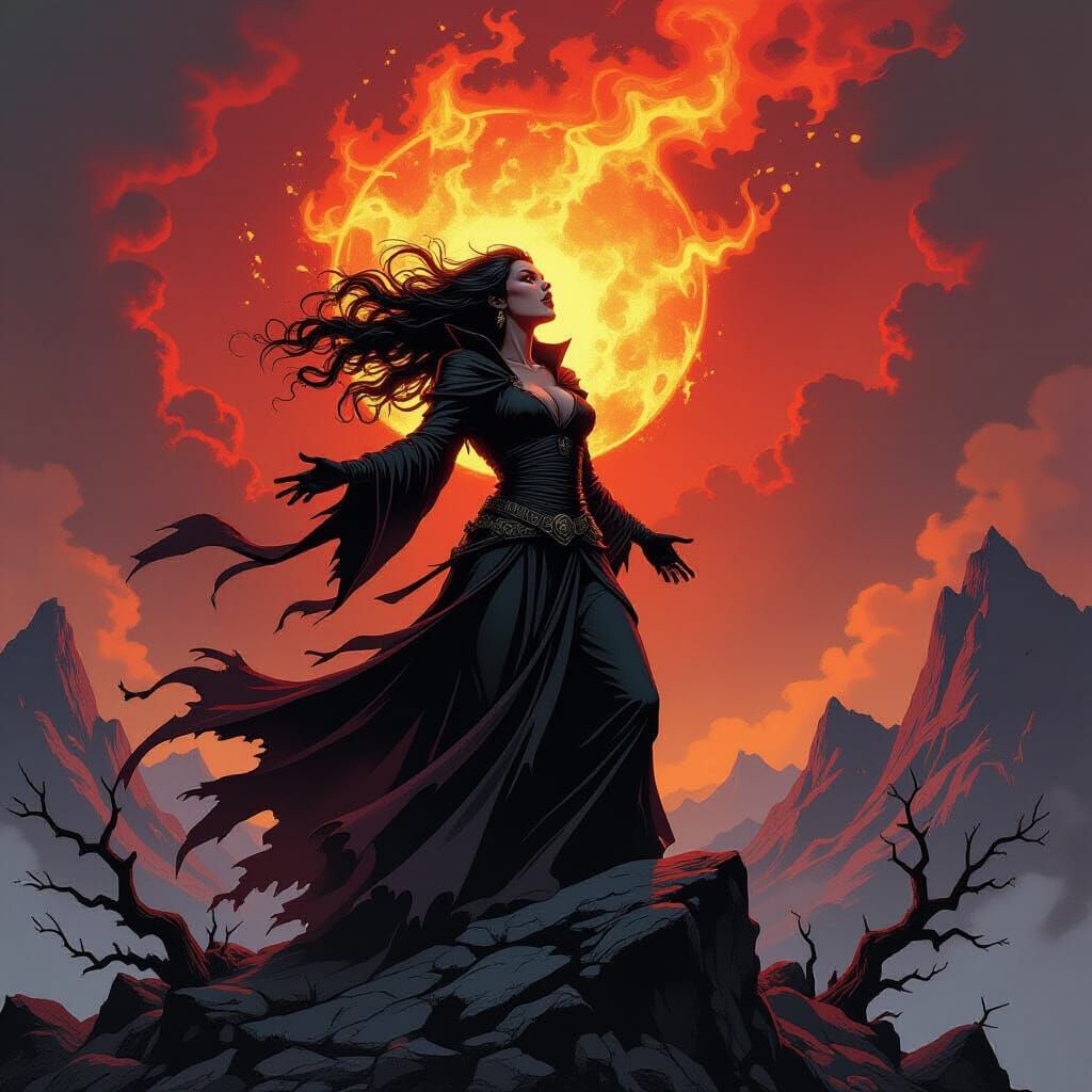 Sorceress of Fire and Shadow