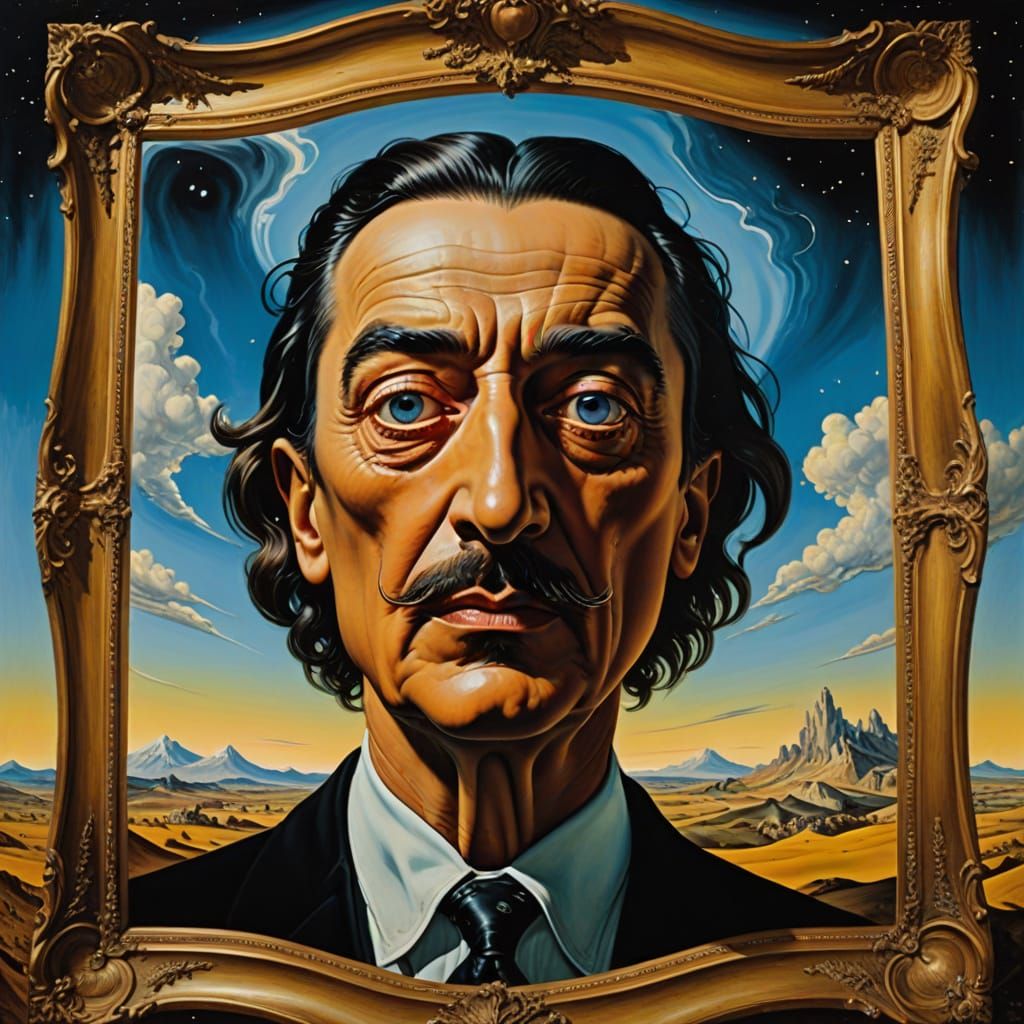 A Being Contemplates the Cosmos in a Dreamlike, Surrealist V...