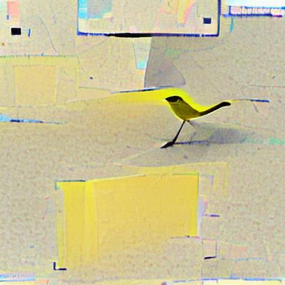 Abstract Yellow Rectangle Bird AI Art