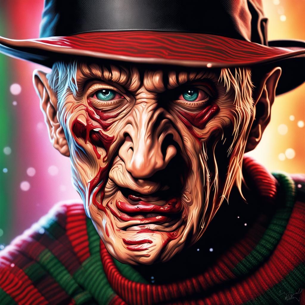 Freddy Krueger Celebrates Christmas in Hyperrealistic Splash...