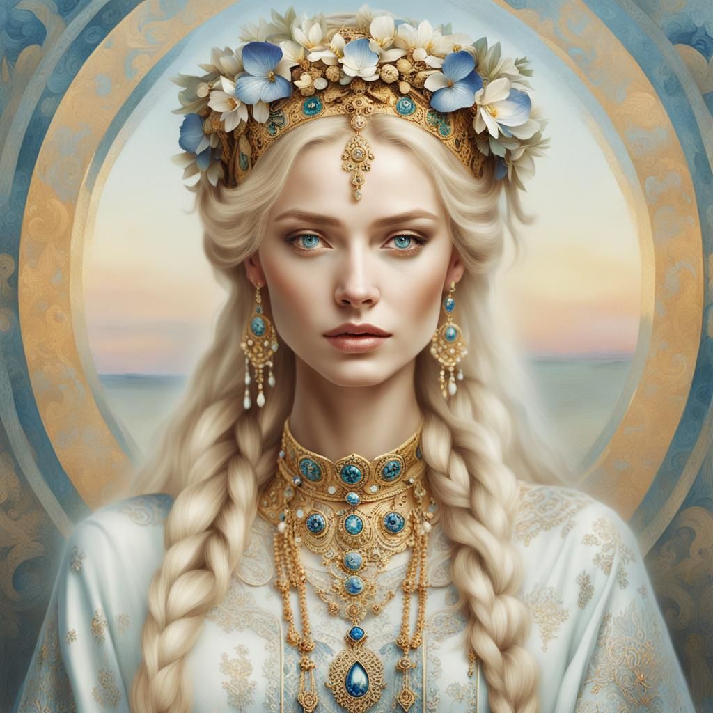 Slavic Beauty in Romantic Style Portrait