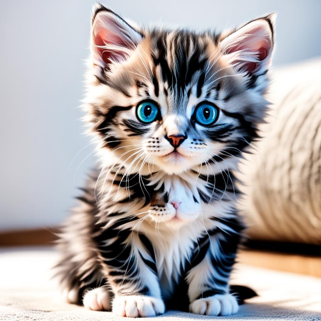 Soft-Haired Kitten with Pretty Eyes