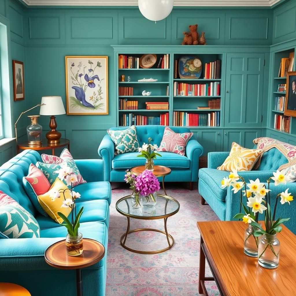 Serene Study Room with Floral Accents