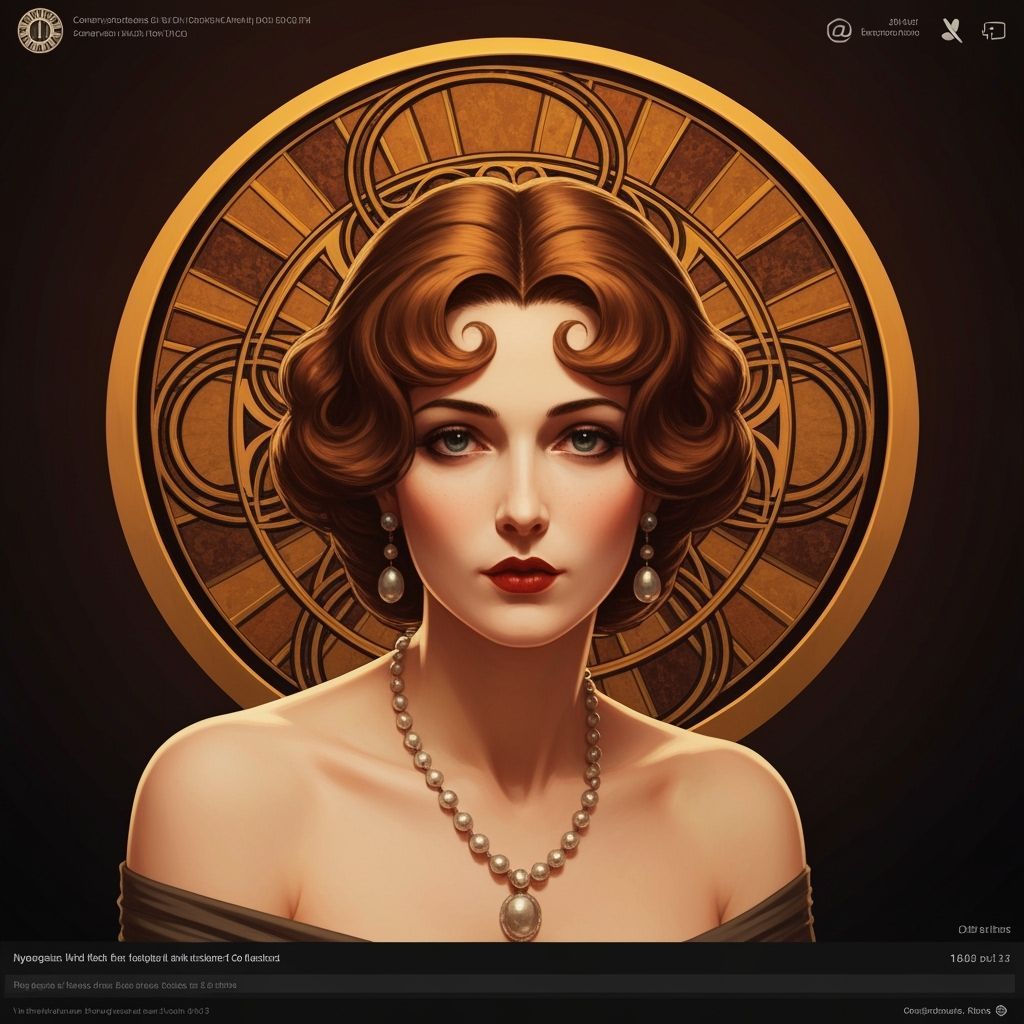 Elegant 1900s Lady in Art Deco Club Portrait