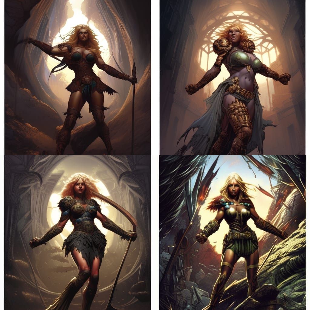 Dacian Warrior Woman: Comic Book Art in Dark Fantasy