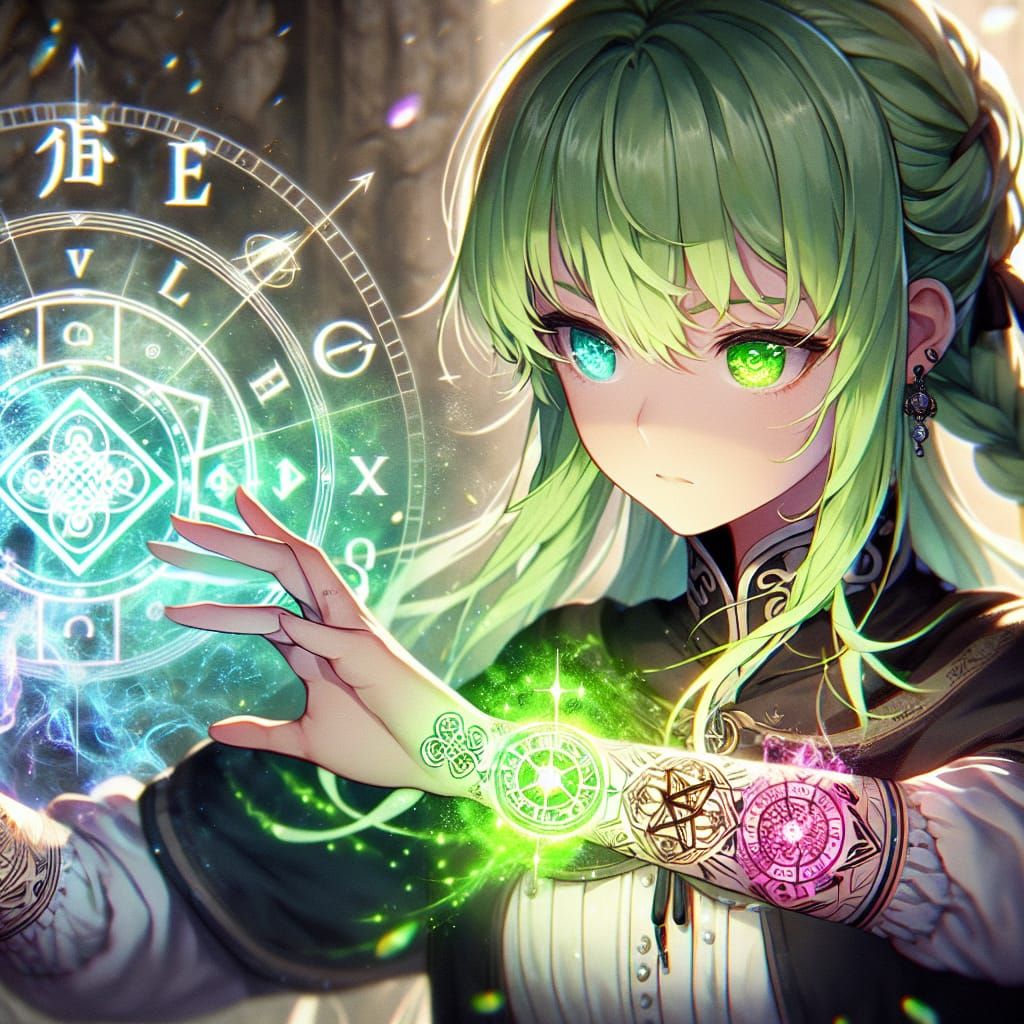 Anime Elementalist Activating Light and Dark Tattoos