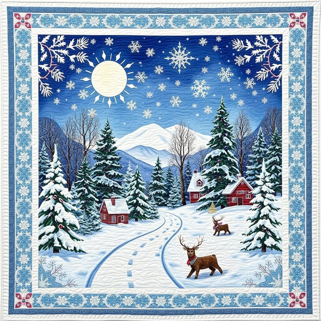Winter Wonderland Quilt in Vibrant Colors and Textures