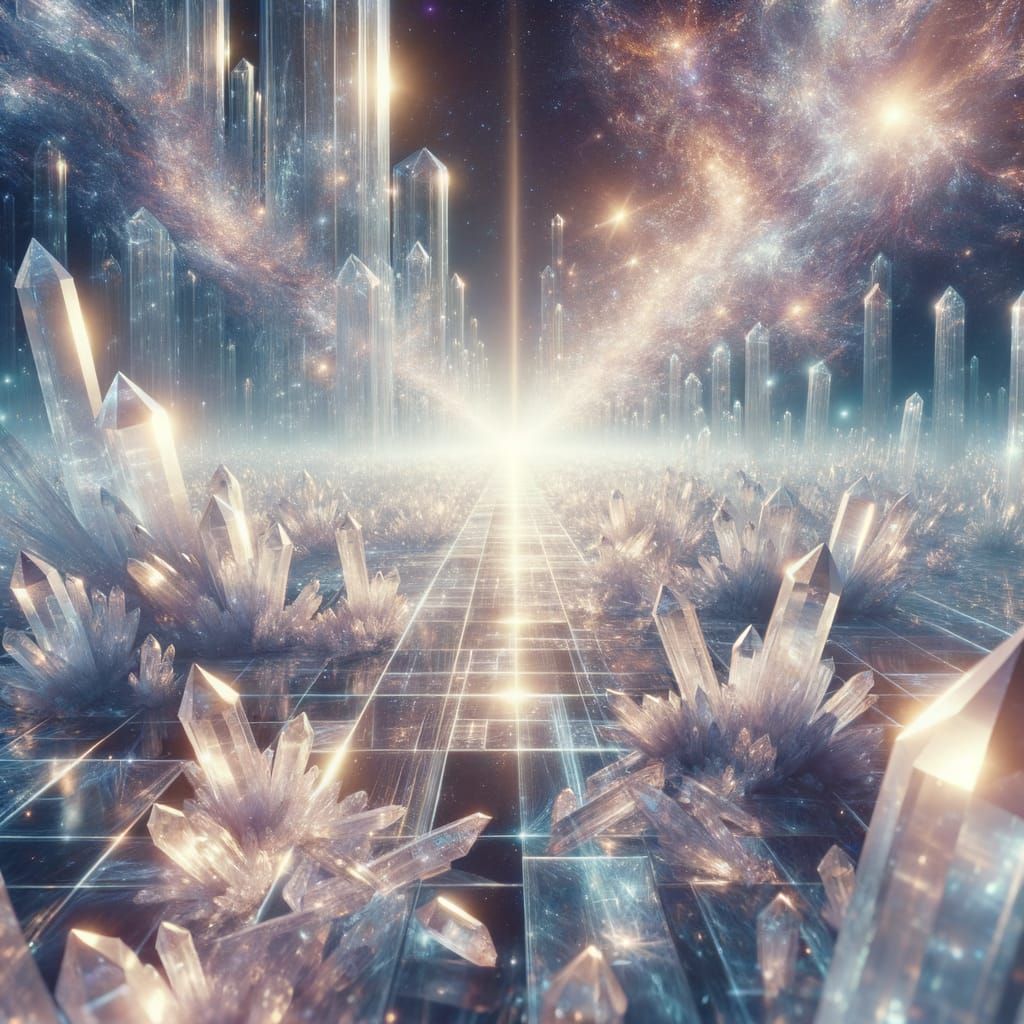 Eternal Crystal Landscape in Soft Light