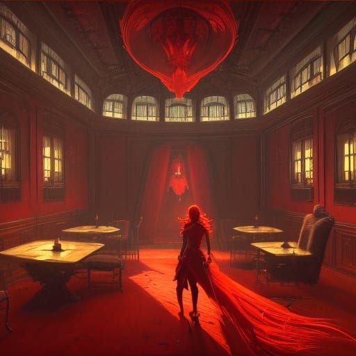 Dark Fantasy Red Room Concept Art