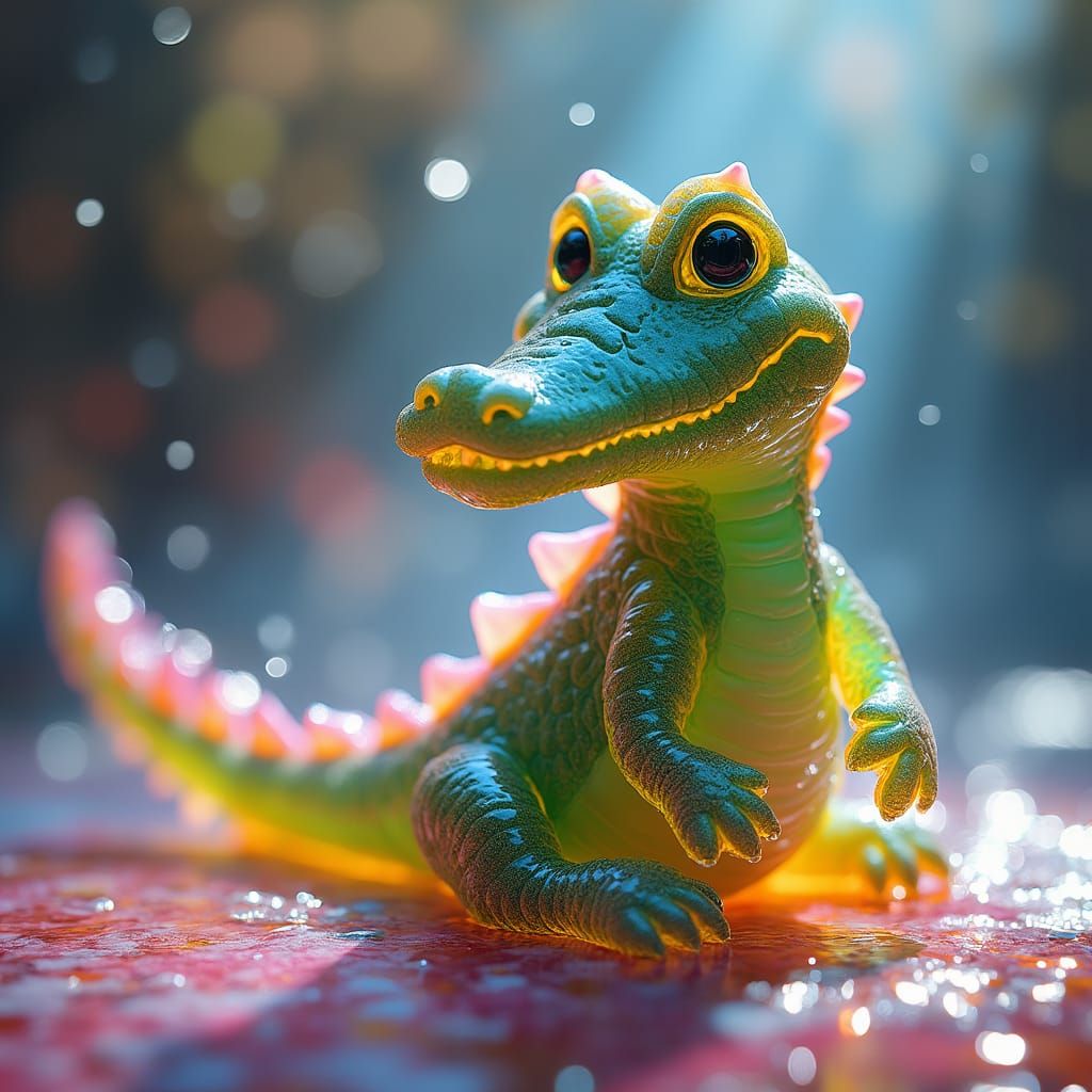 Prismatic Glass Alligator Stuffed Animal