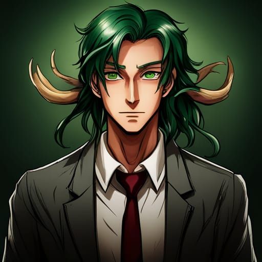 Oberon with Stag Antlers in Anime Style