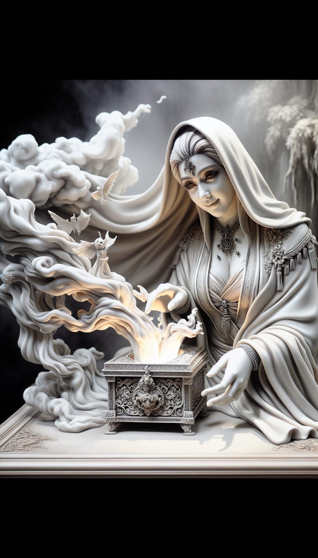 Porcelain Magician with Surprise Box