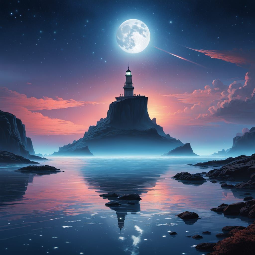 Ethereal Oceanic World in Celestial Style