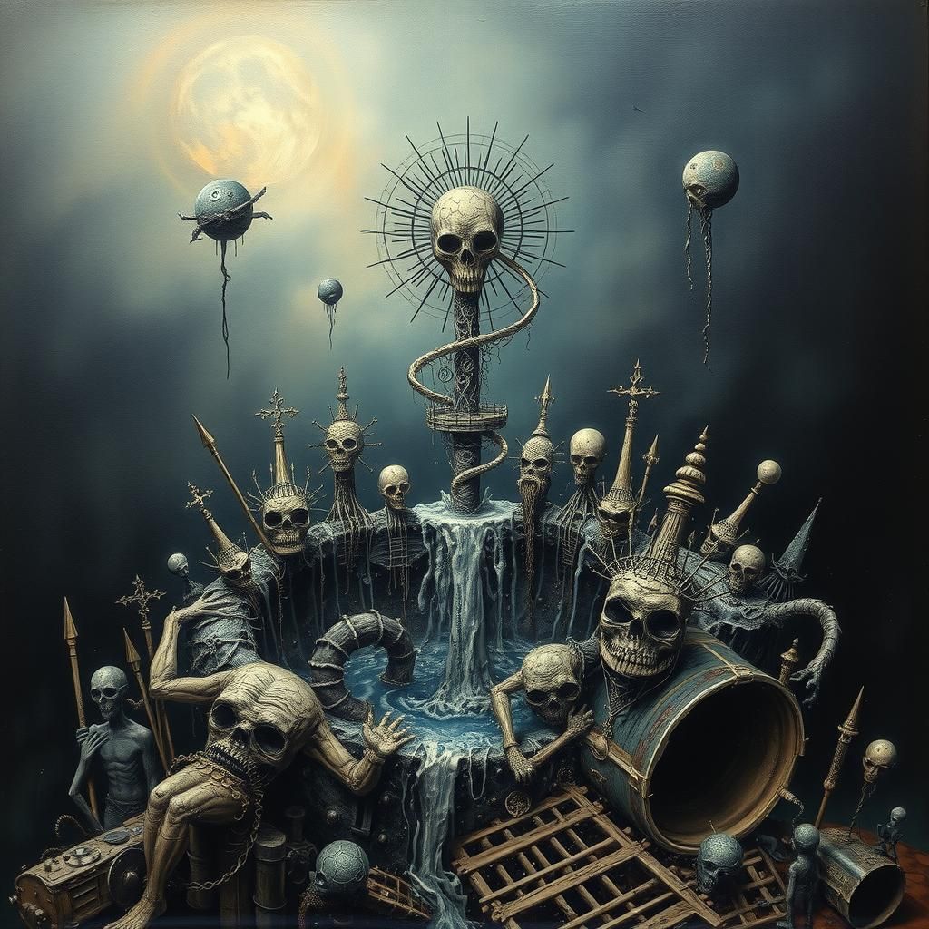 Eerie Well of Sorrows: Dystopian Heavy Metal Art