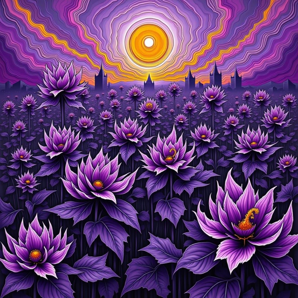 Psychedelic Purple Haze Caricature in Digital Art