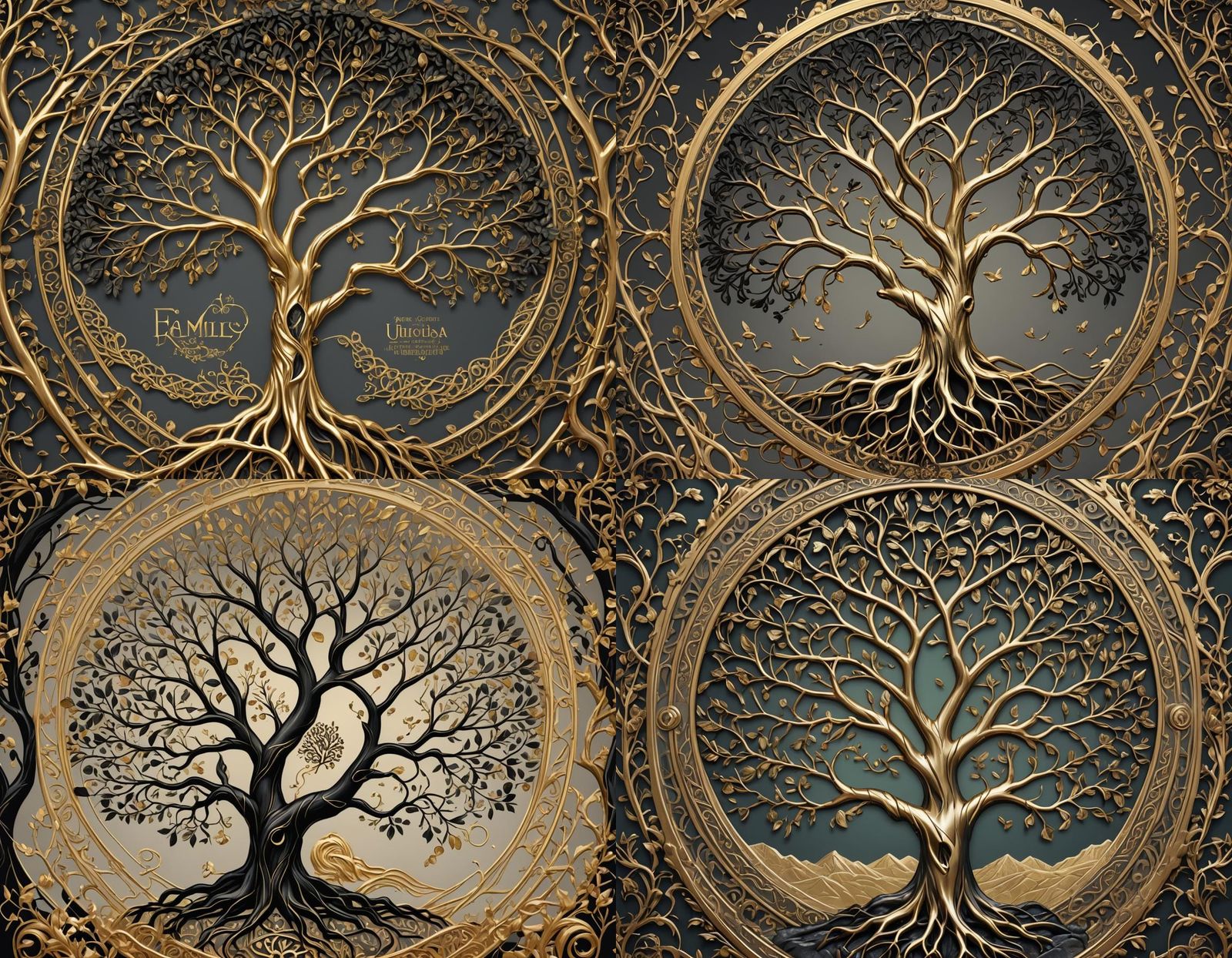 Gold and Black Tree of Life Template
