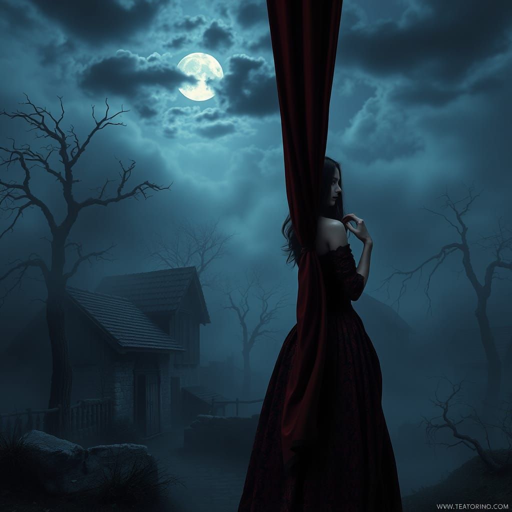 Eerie Victorian Manor in Romanian Village at Dusk