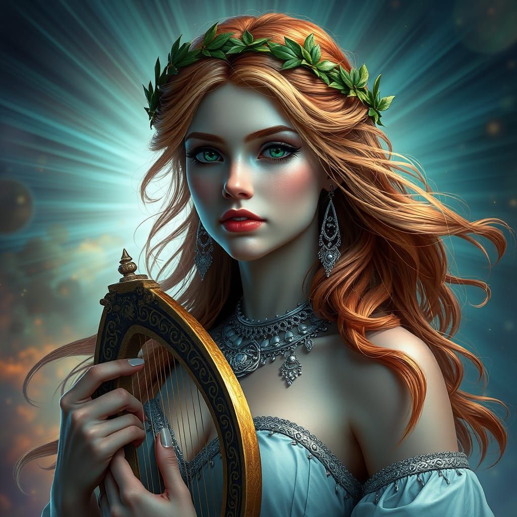 Demigod with Lyre in Digital Matte Painting