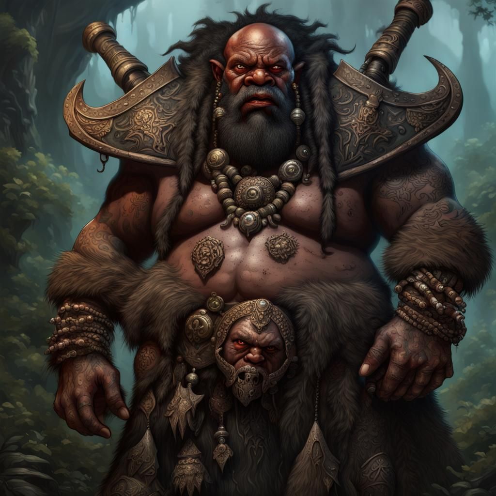 Voodoo Ogre Barbarian in Detailed Digital Painting