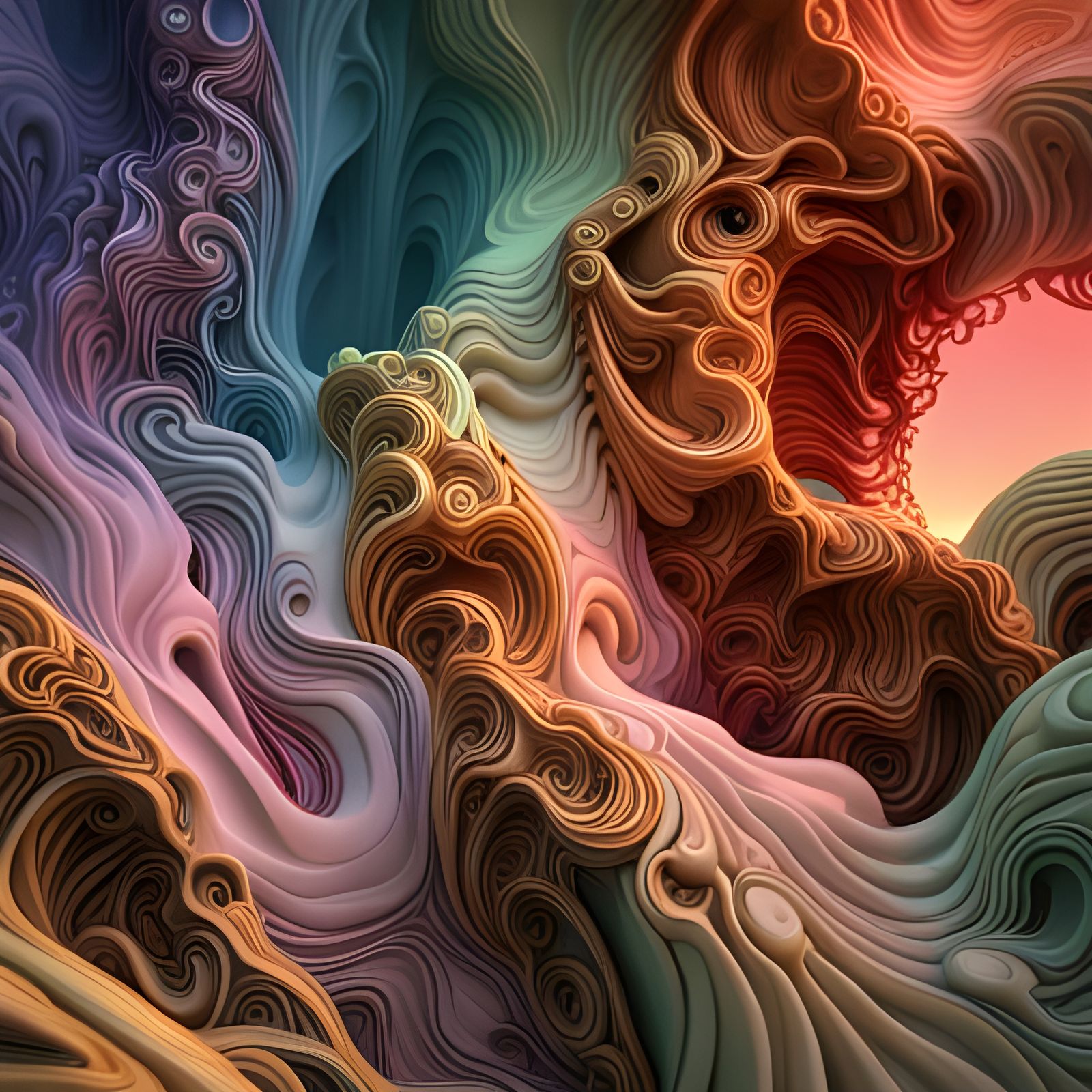 Iridescent 3D Fractal Sculptures in Octane Render