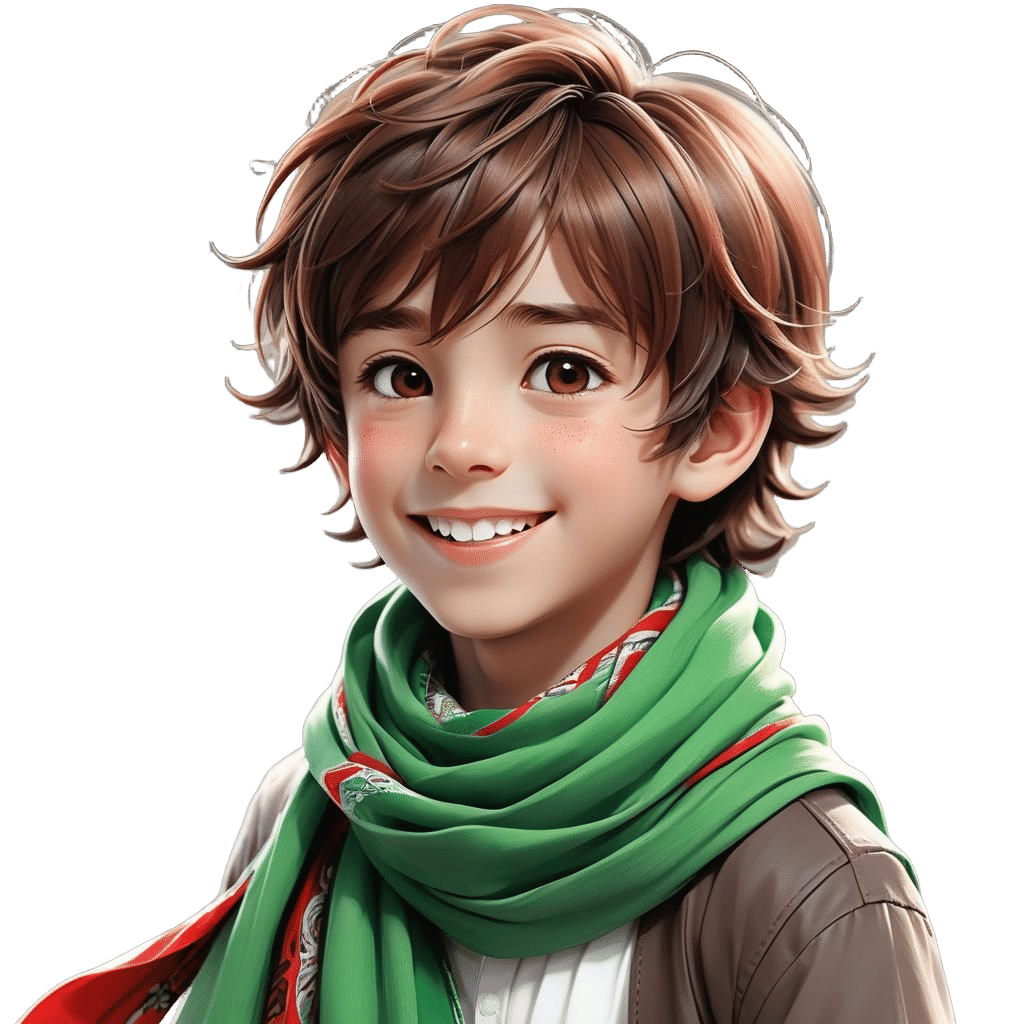 Realistic Portrait of Smiling Boy in Anime Style