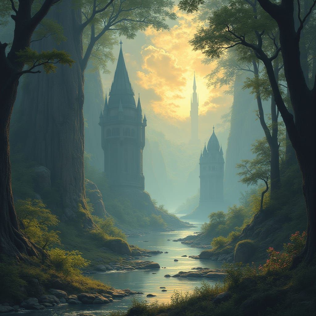 Enchanted Star Wars Planet with Dragons