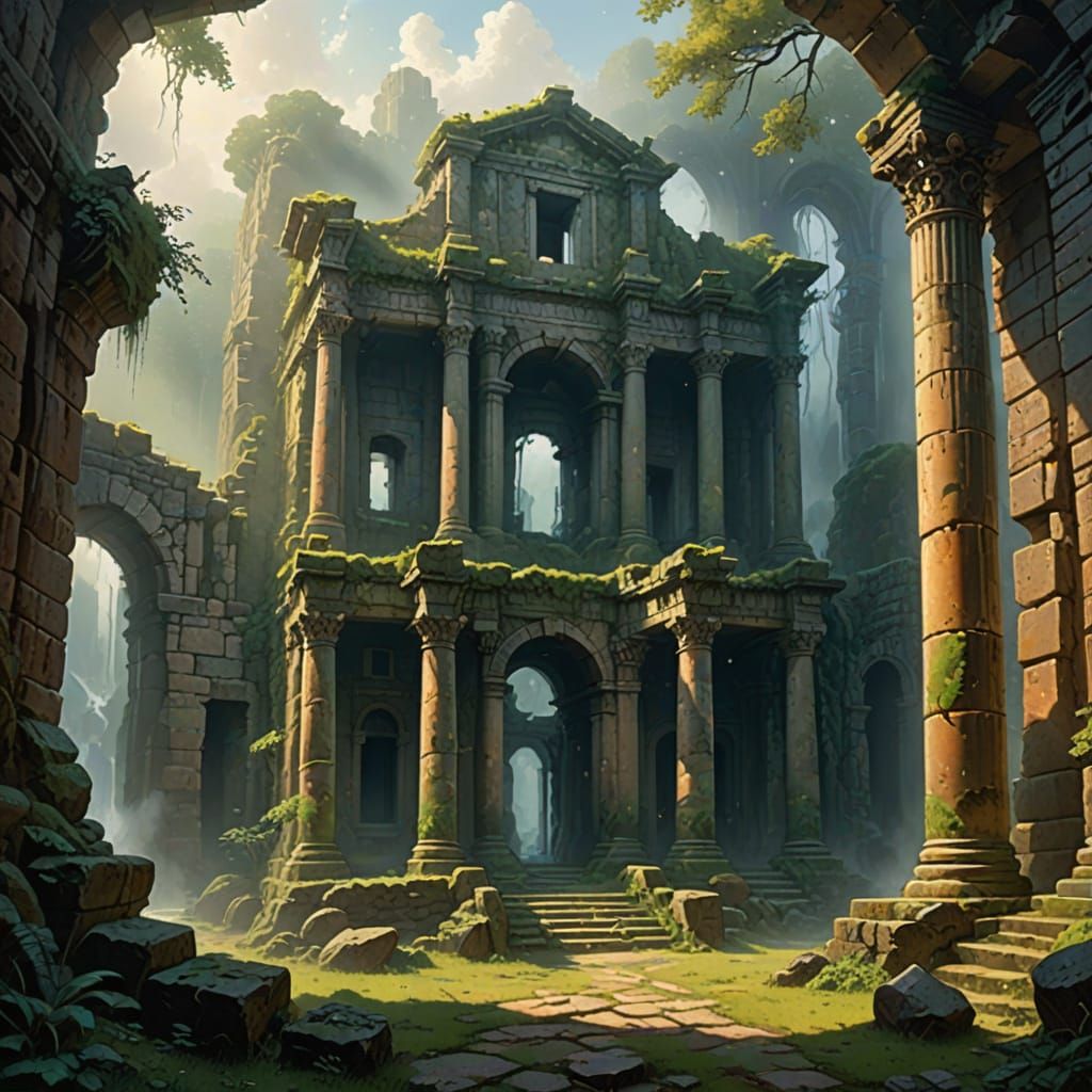 Explorer Discovers Ethereal Ancient Ruins in Mist