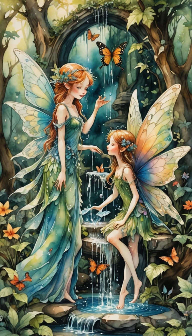 An ultra detailed fantasy watercolor ink, splash screen art ...