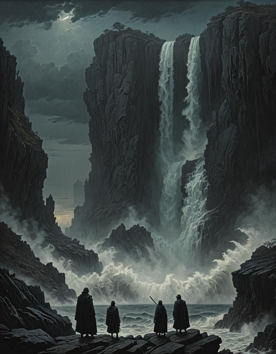 Dark Romanticism: Figures at Cliff's Edge