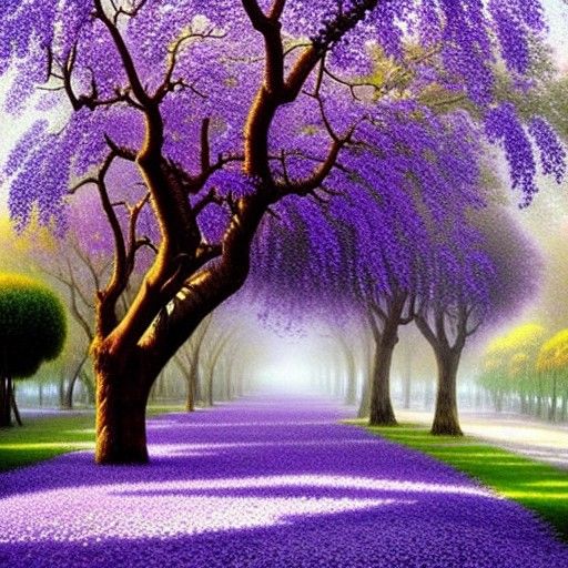 Jacaranda Blooms in Buenos Aires: Ethereal Fantasy