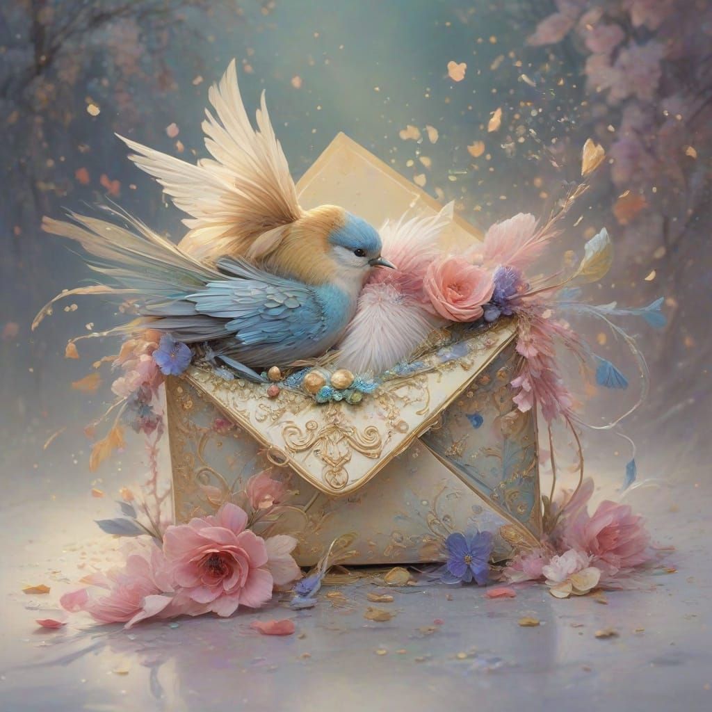 Whimsical Valentine's Day Envelope Scene