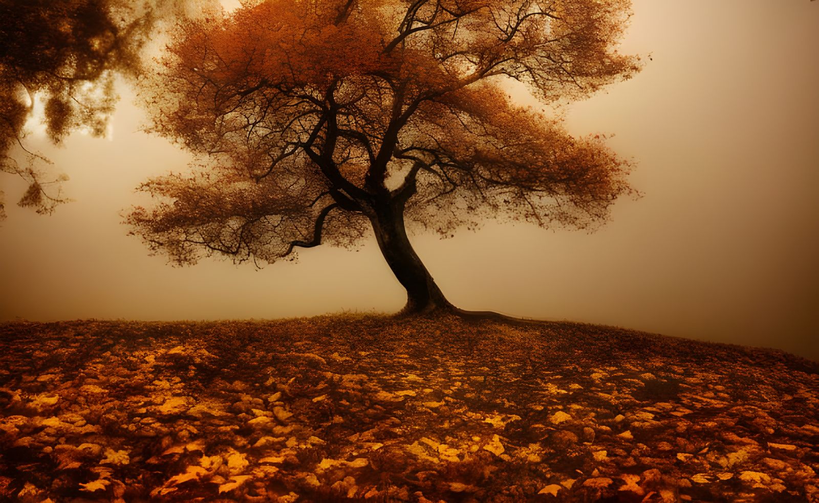 Old Autumn Tree: Digital Matte Painting