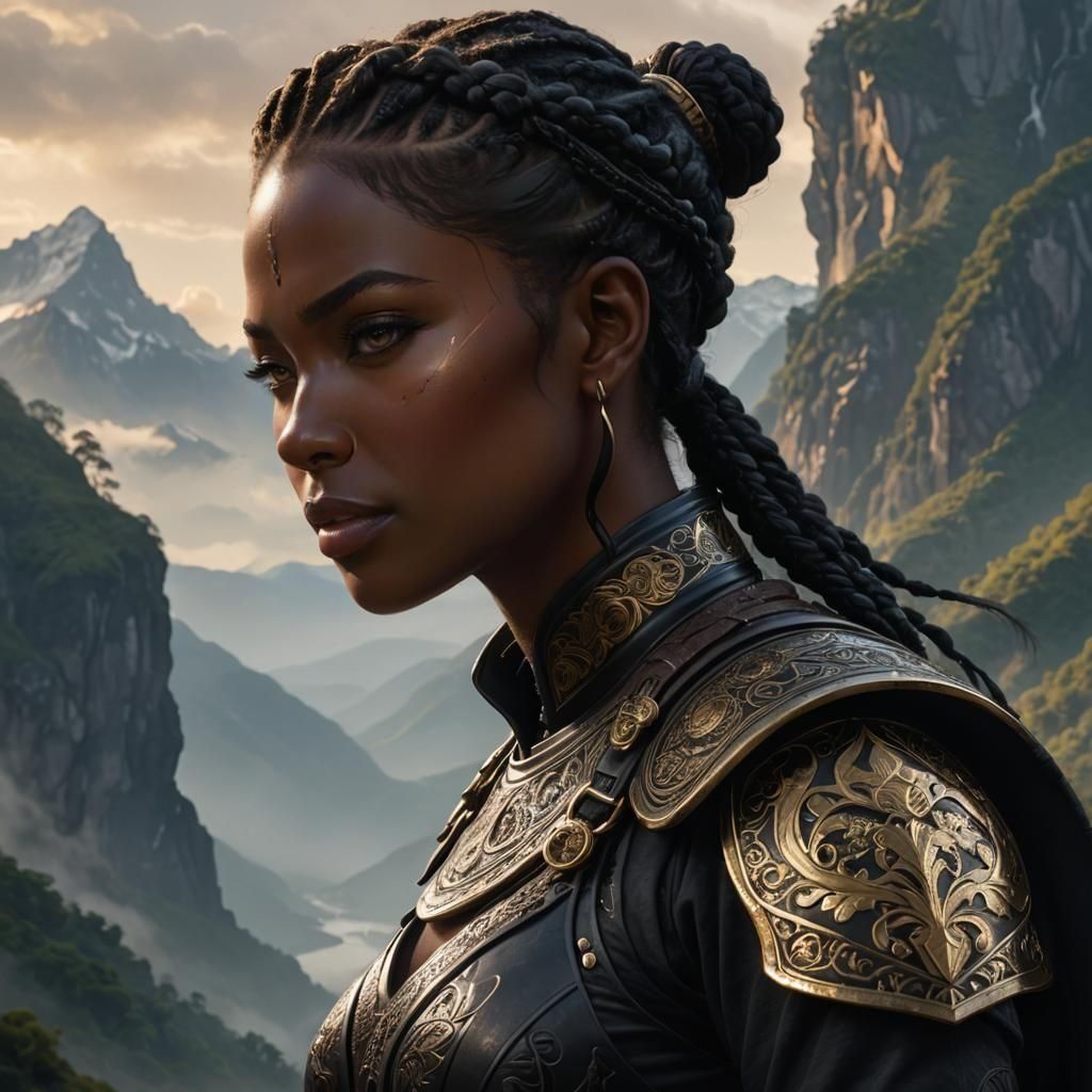 Epic Dark Fantasy Mercenary Portrait in Dramatic Lighting