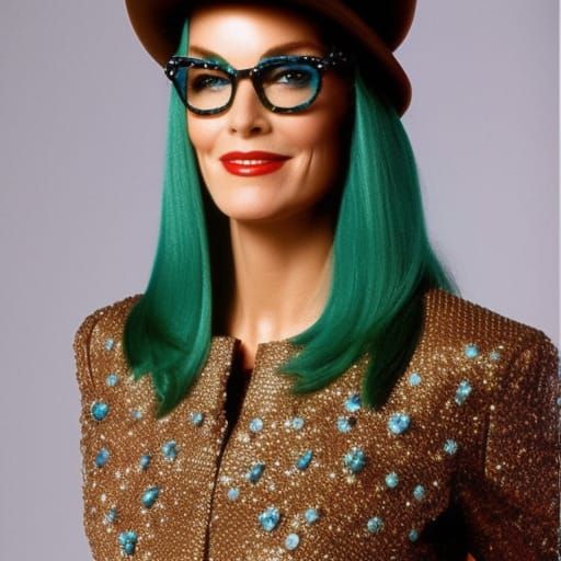 Diane Keaton Look-Alike in Comic Book Style