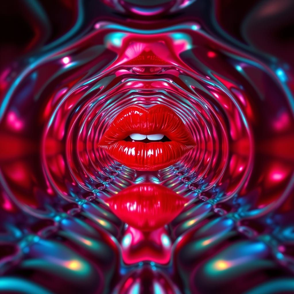 Infinite Scarlet Kiss in Specular Mirrored Maze