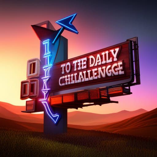Neon Billboard for Daily Challenge in the Night