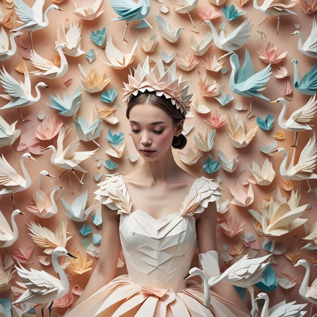 Dreamy Origami Ballerina in Soft Focus