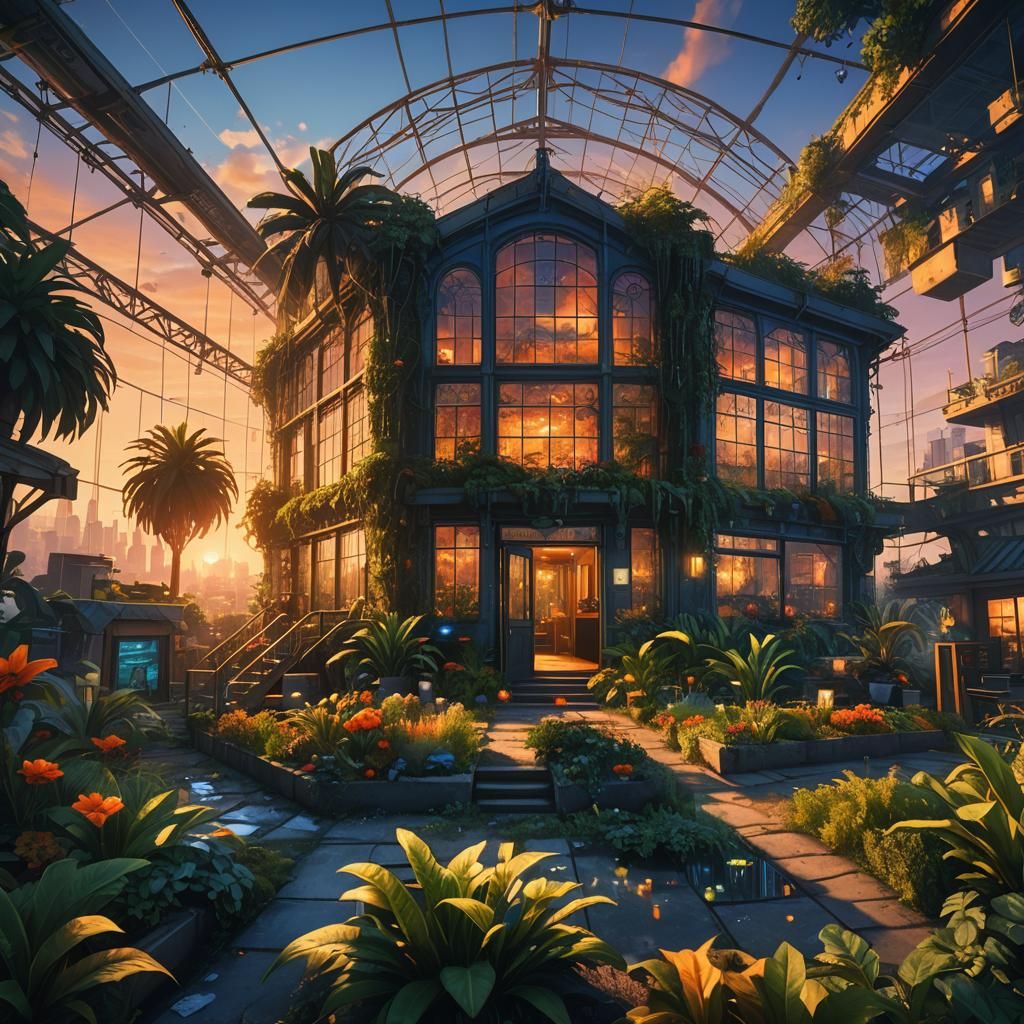 Mystical Greenhouse Overlooking GTA 5 in Fantasy Style