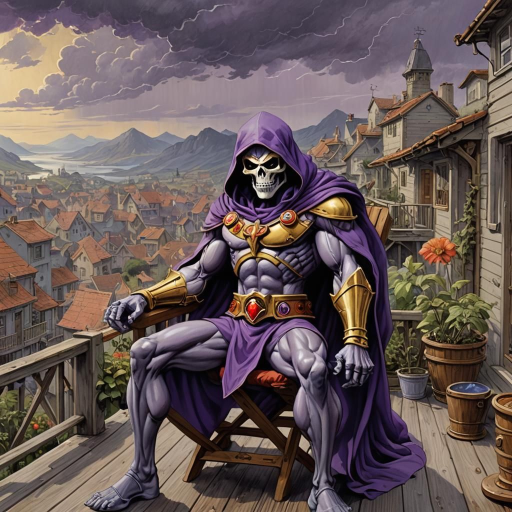 Skeletor Relaxes with Thundercats: Modern Fantasy Art
